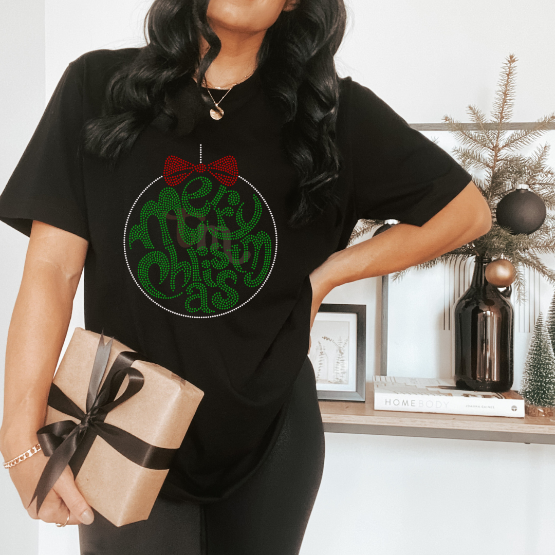 Christmas Bow Ornament SPANGLES TRANSFER