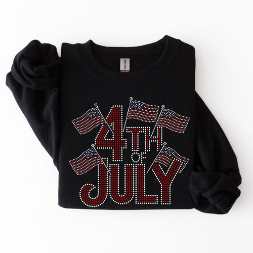 4th of July with Flags SPANGLES TRANSFER