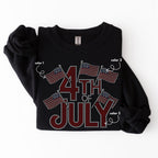 4th of July with Flags SPANGLES TRANSFER