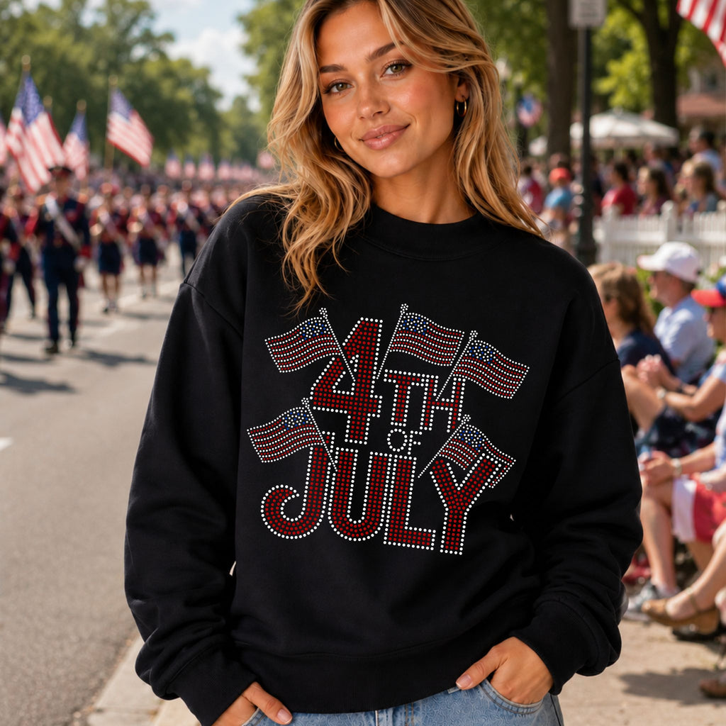 MADE TO ORDER // 4th of July with Flags SPANGLE TRANSFER c. 102 + 2899 + 110
