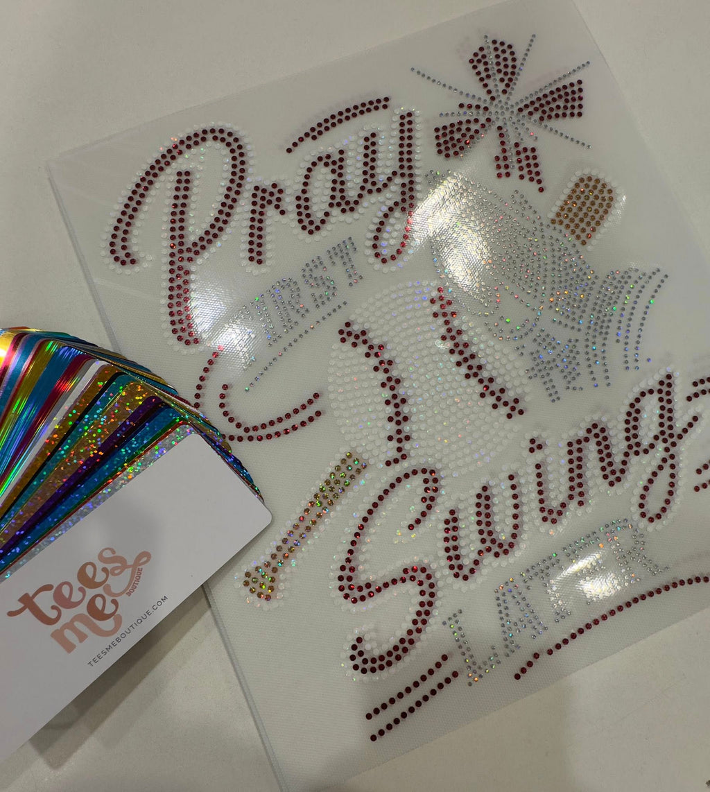 READY TO SHIP // Pray First Swing Later SPANGLE TRANSFER