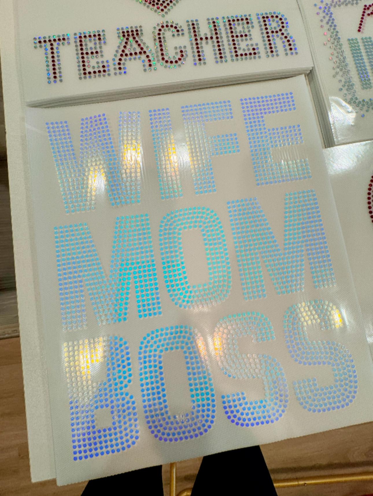 READY TO SHIP // Wife Mom Boss SPANGLE TRANSFER c. 1404