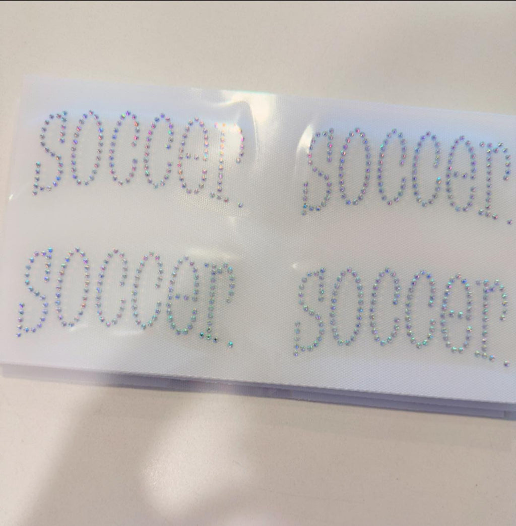 READY TO SHIP // Soccer Type 4 Per Sheet RHINESTONE TRANSFER c. crystal ab
