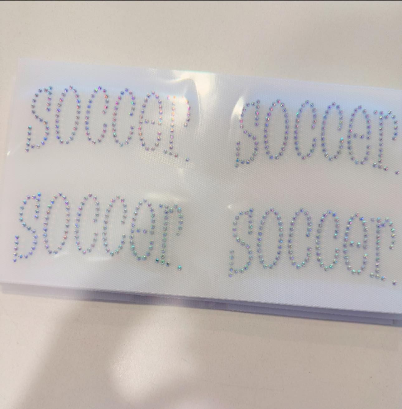 READY TO SHIP // Soccer Type 4 Per Sheet RHINESTONE TRANSFER c. crystal ab
