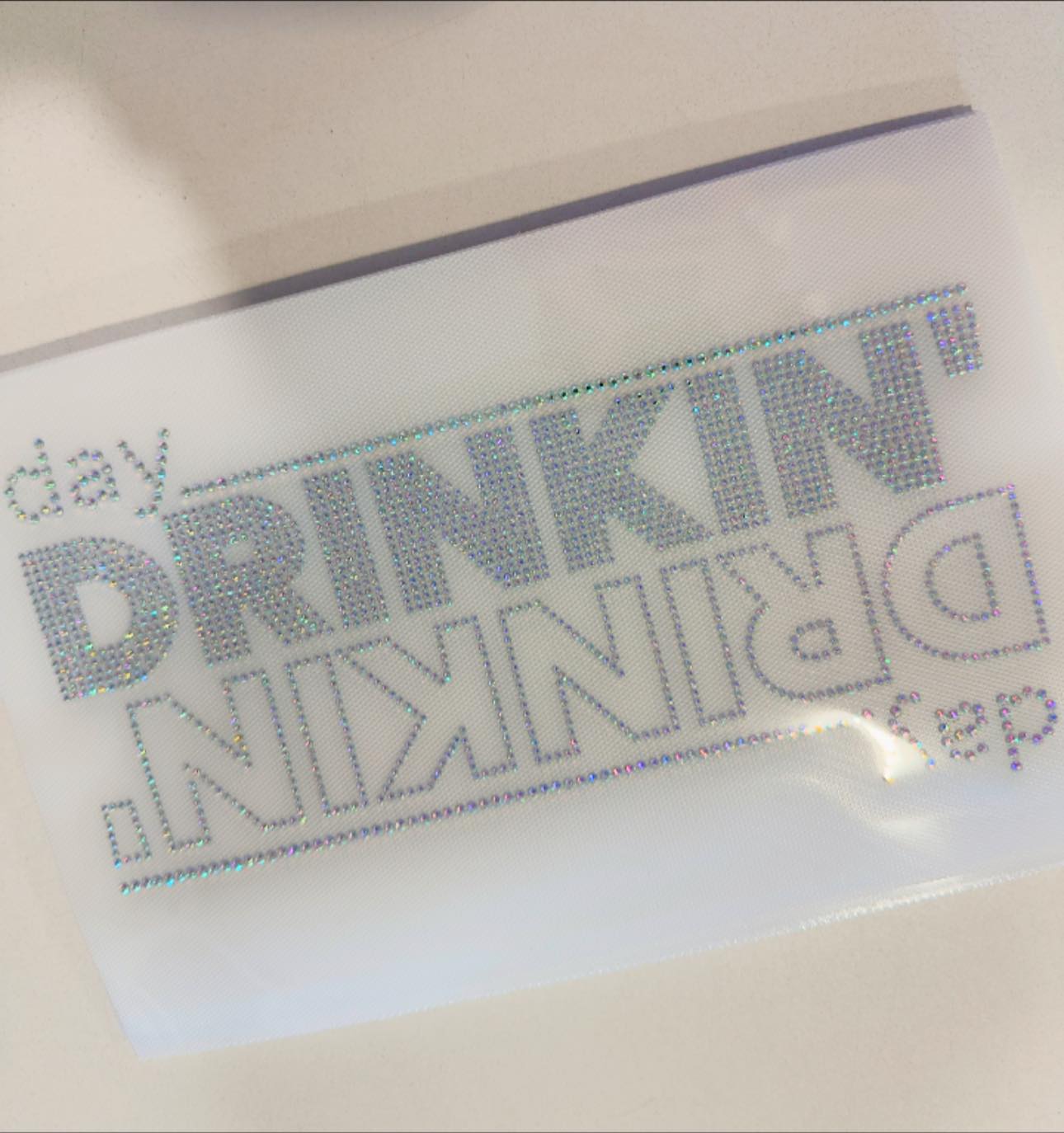 READY TO SHIP // Day Drinkin' RHINESTONE TRANSFER c. crystal ab