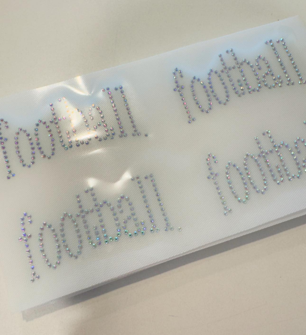 READY TO SHIP // Football Type 4 Per Sheet RHINESTONE TRANSFER c. crystal ab