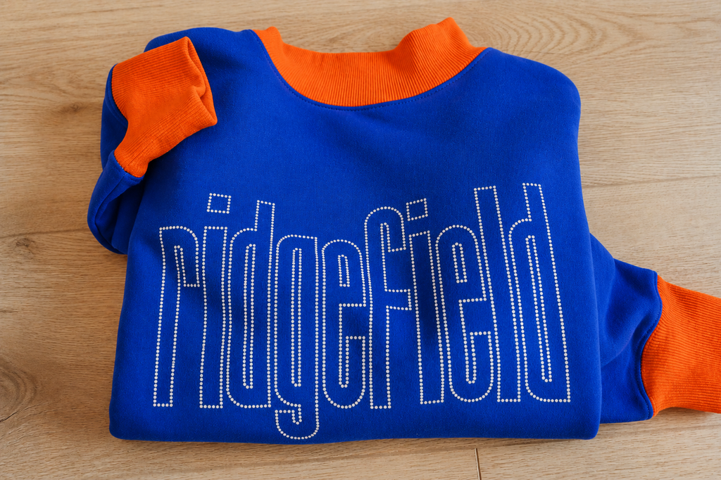 Ridgefield Oversized Mock Neck Rhinestone Design