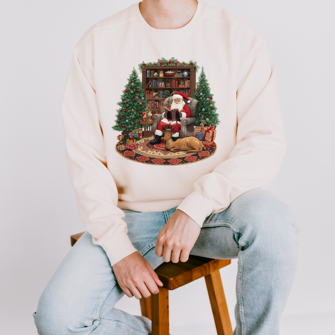 Santa Reading MATTE CLEAR FILM