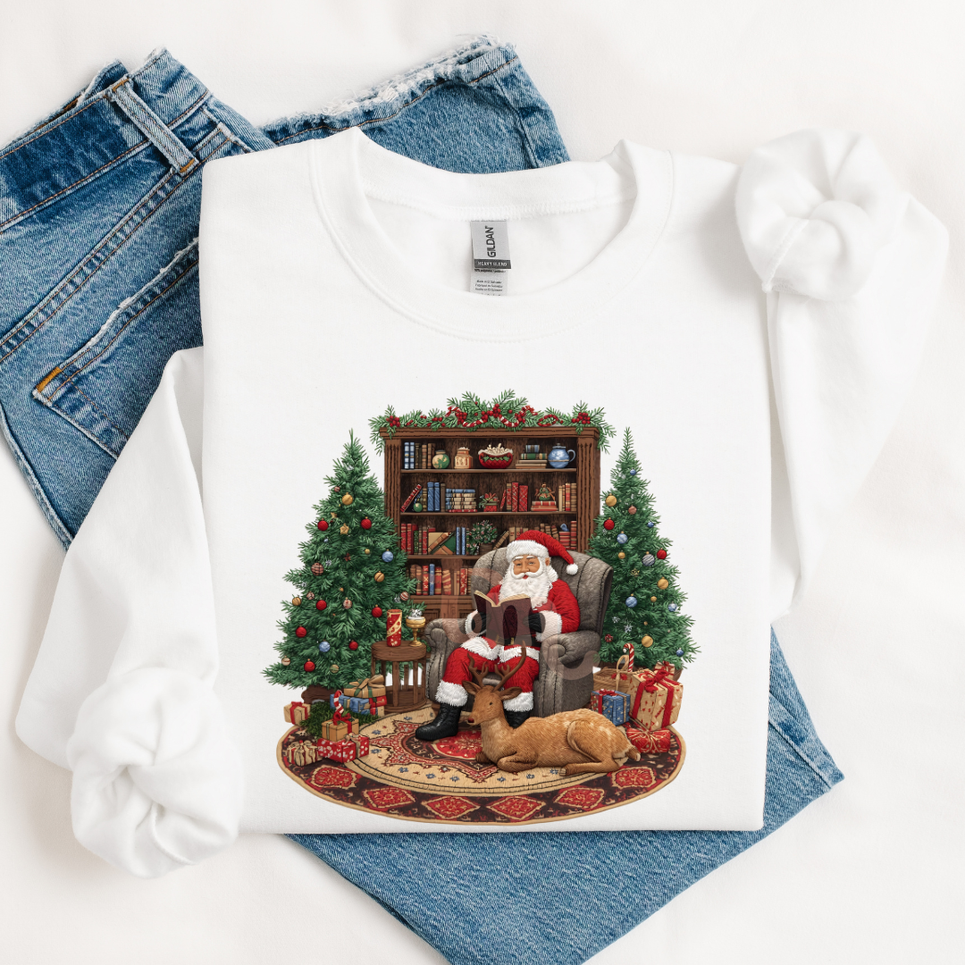 Santa Reading MATTE CLEAR FILM