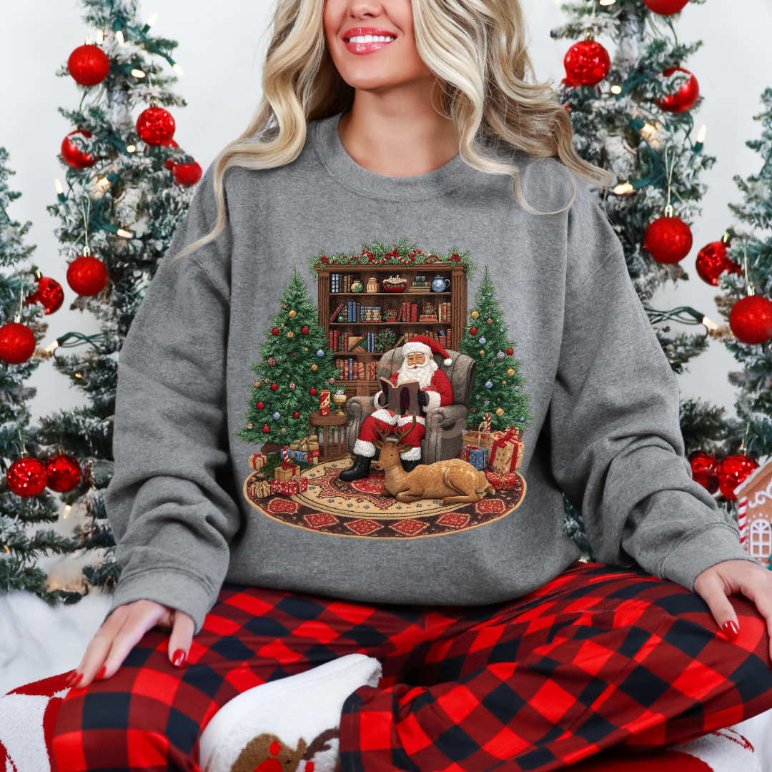 Santa Reading MATTE CLEAR FILM