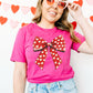 Red Bow With Hearts With Optional Pocket MATTE CLEAR FILM