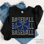 Baseball Mom Bow SPANGLES TRANSFER
