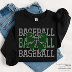 Baseball Mom Bow SPANGLES TRANSFER
