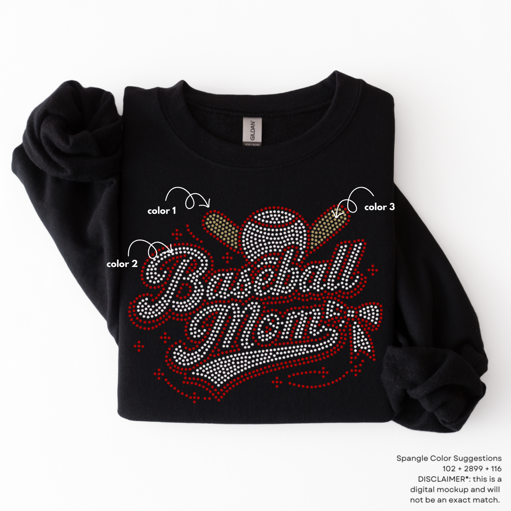 Baseball Mom Bling SPANGLES TRANSFER