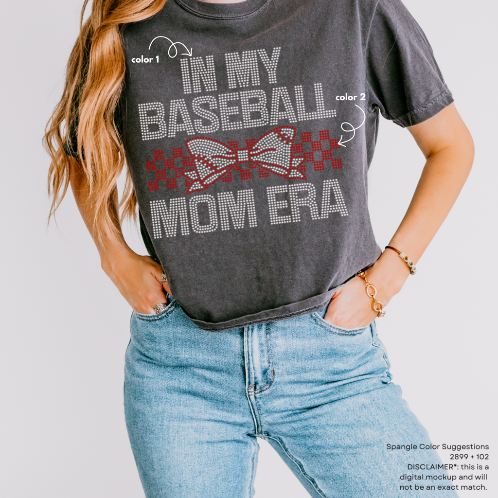 Baseball Mom Era Bow SPANGLES TRANSFER