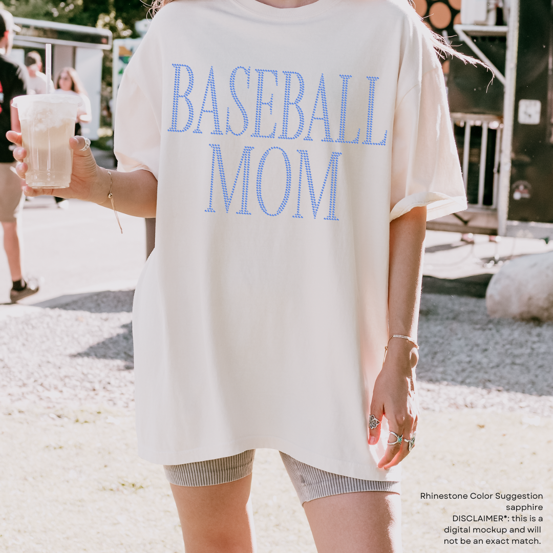Baseball Mom Serif Font RHINESTONE TRANSFER