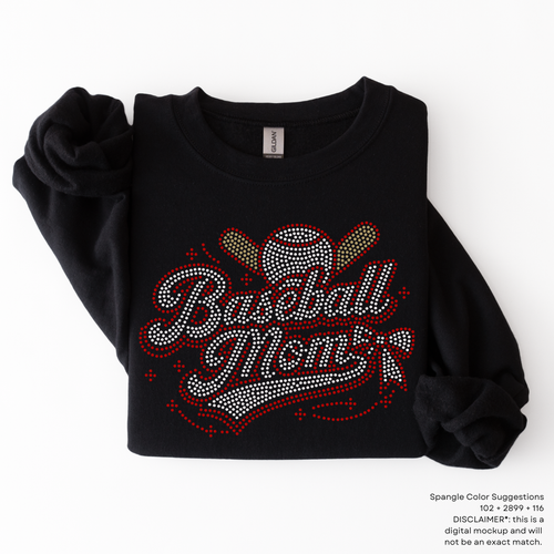 Baseball Mom Bling SPANGLES TRANSFER