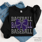 Baseball Mom Bow SPANGLES TRANSFER