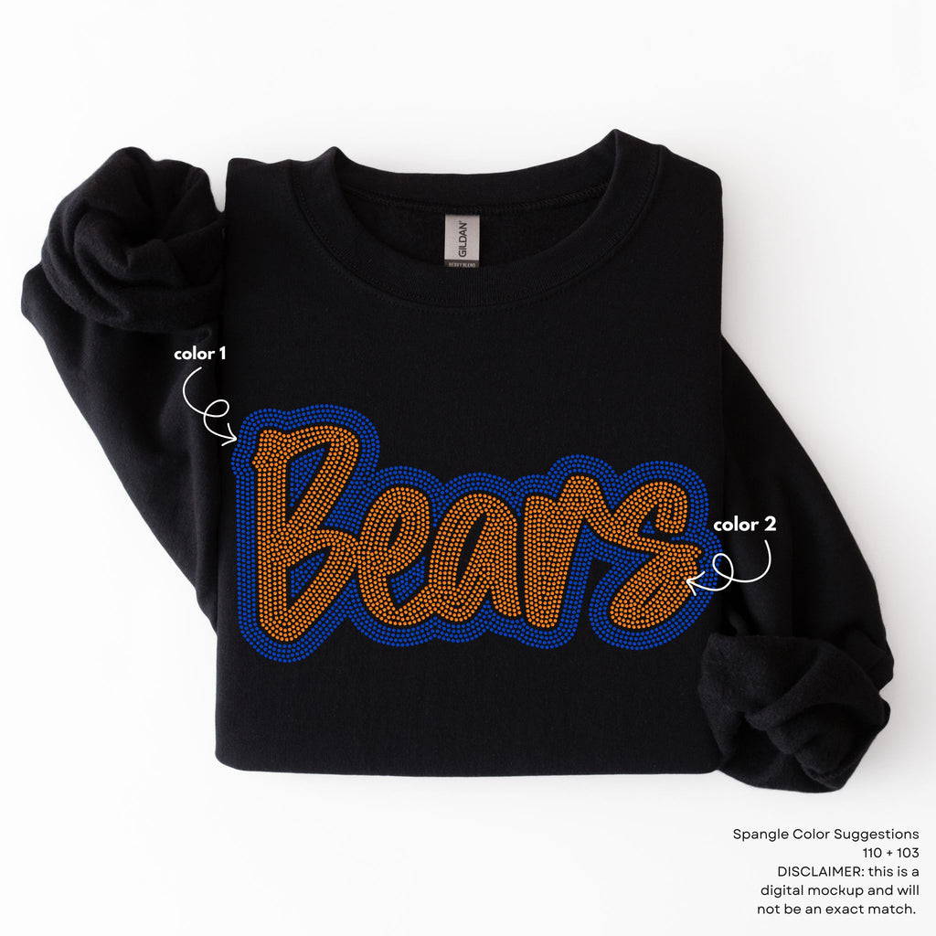 Bears Outline Mascot SPANGLE TRANSFER