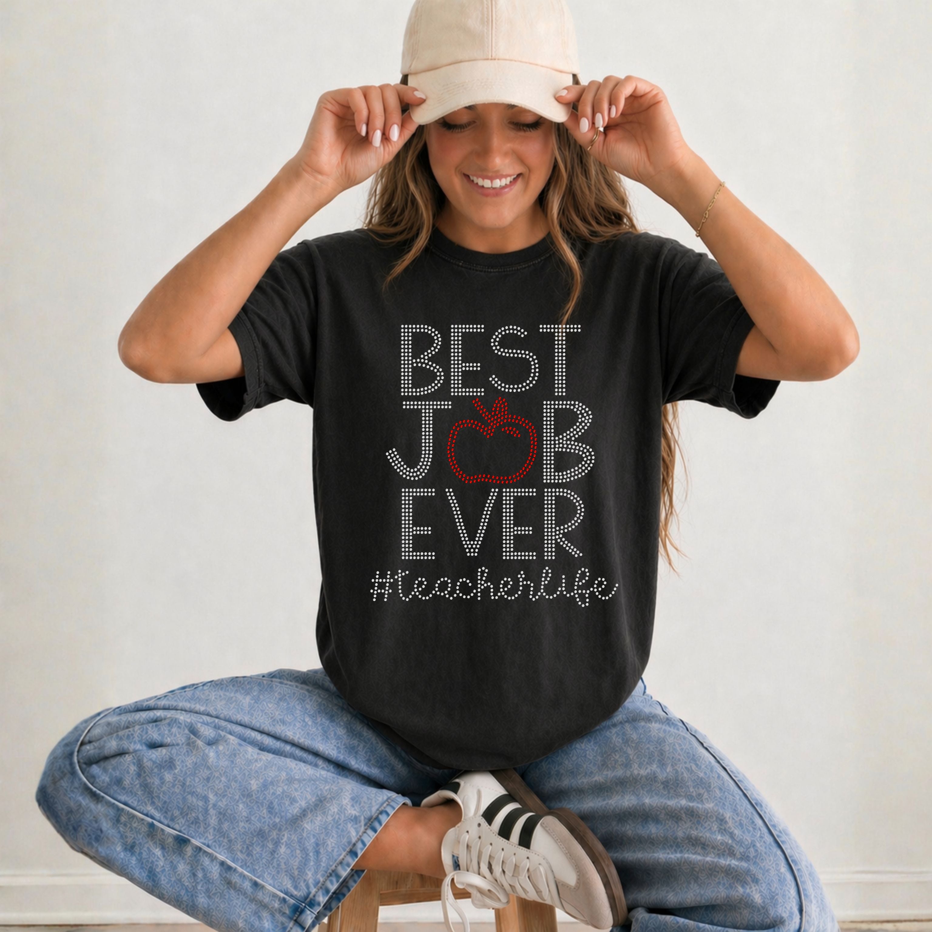 Best Job Ever Teacher Life RHINESTONE TRANSFER