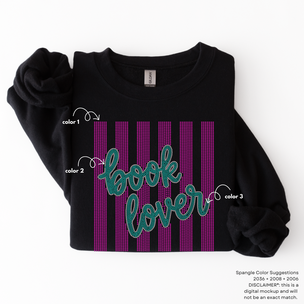 Book Lover Stripes SPANGLES TRANSFER