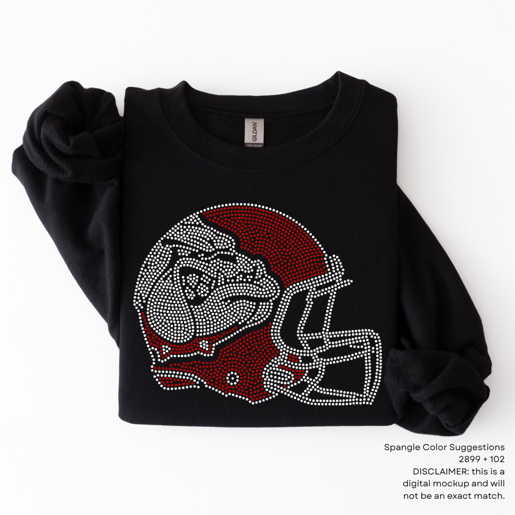 Bulldog Football Helmet SPANGLES TRANSFER