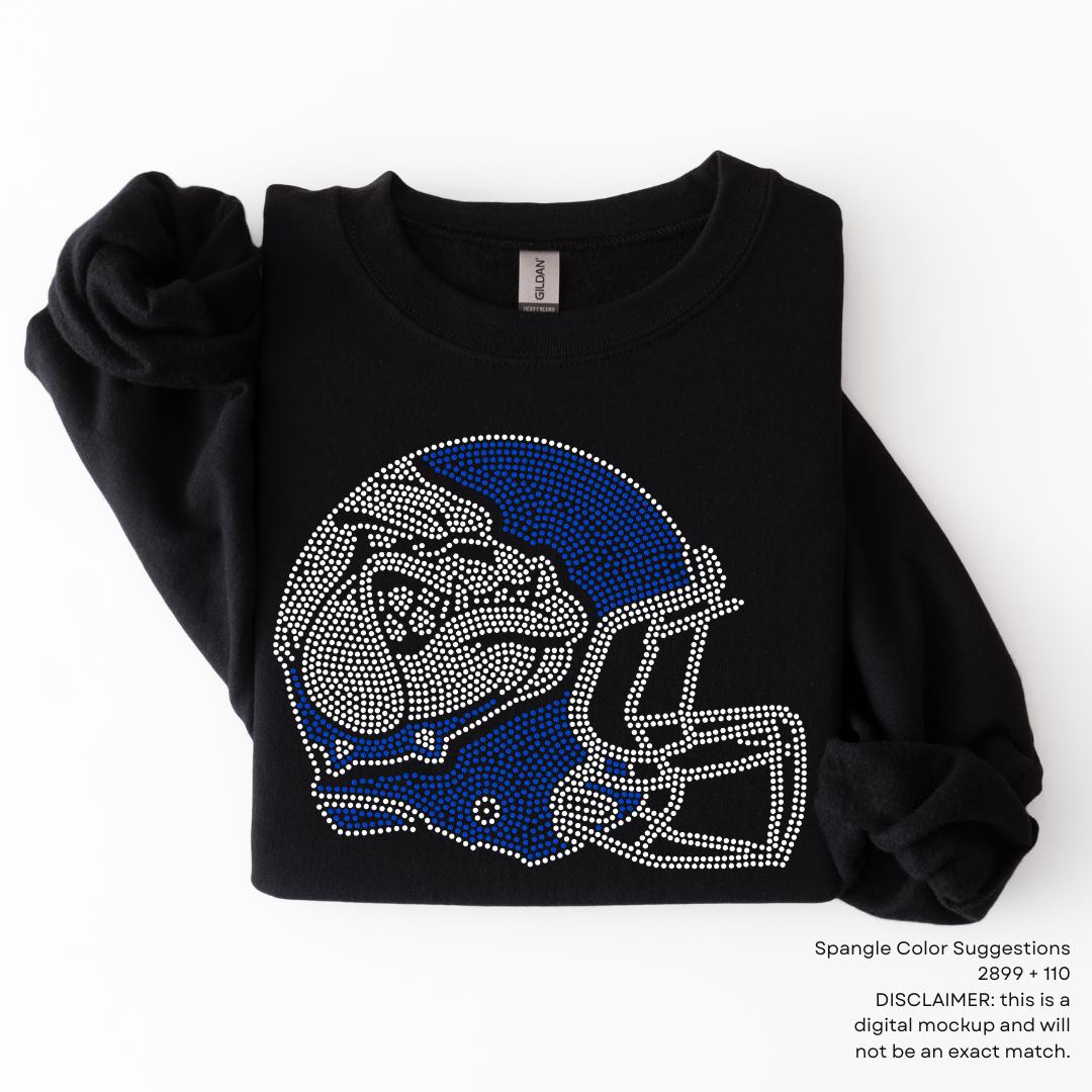 Bulldog Football Helmet SPANGLES TRANSFER
