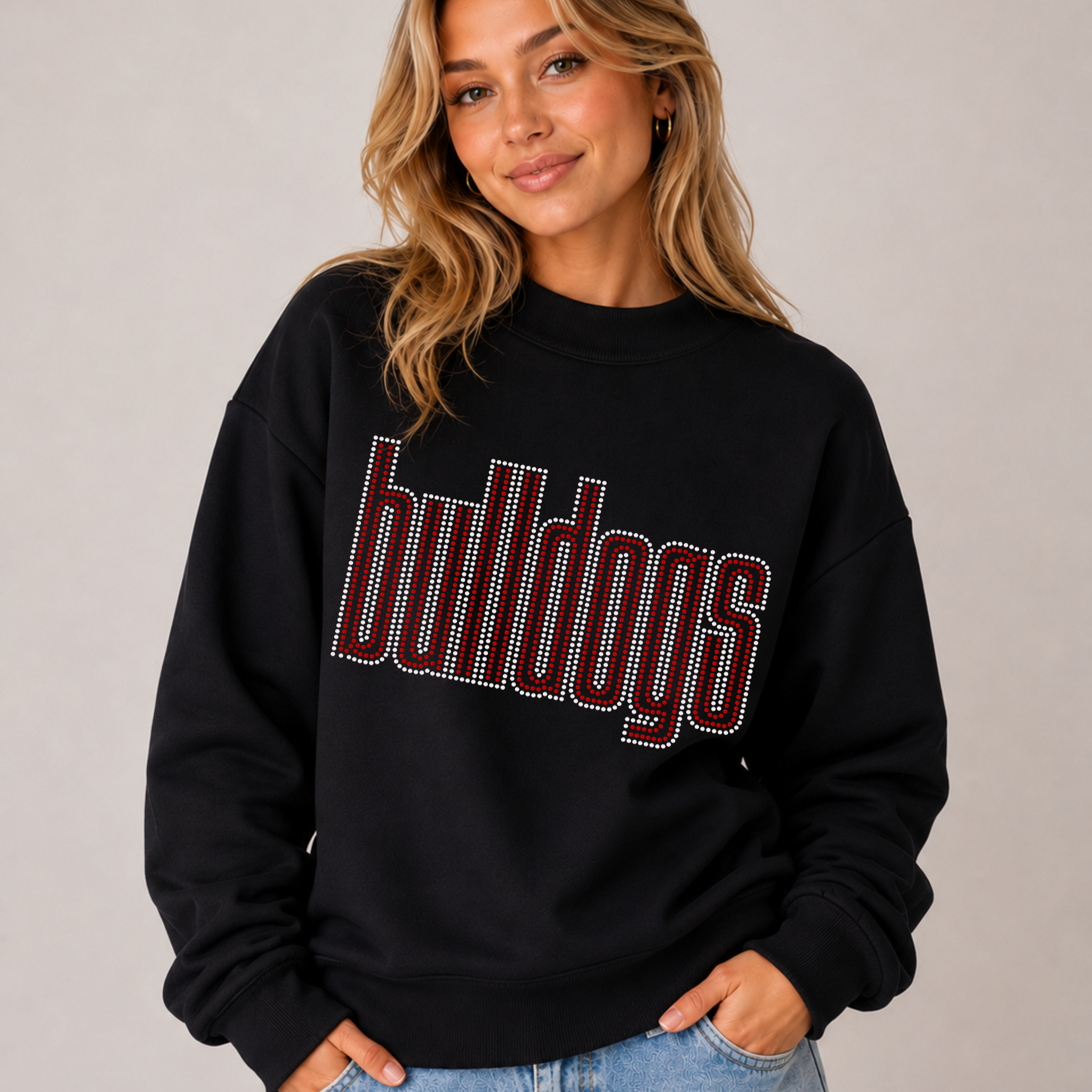 Bulldogs Double Outline RHINESTONE TRANSFER