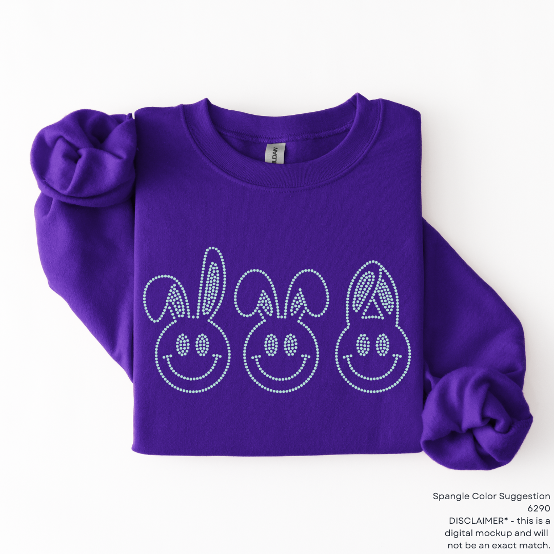 MADE TO ORDER // Bunny Happy Faces SPANGLE TRANSFER c. 6290