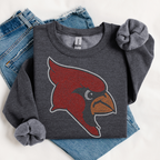 Cardinal Head Mascot RHINESTONE TRANSFER