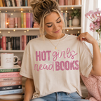 READY TO SHIP // Hot Girls Read Books RHINESTONE TRANSFER c. sparkle rose