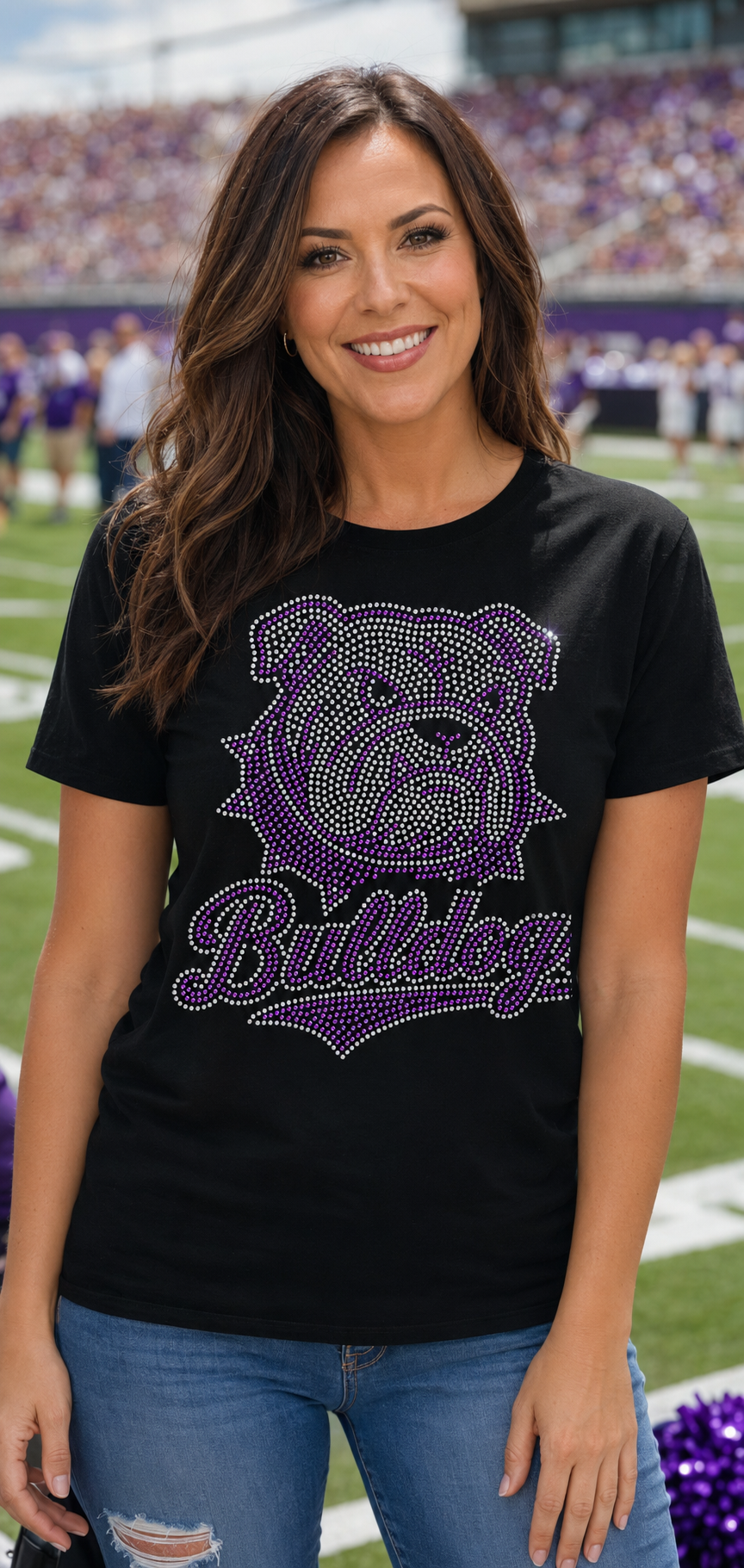 Bulldogs School Spirit RHINESTONE TRANSFER