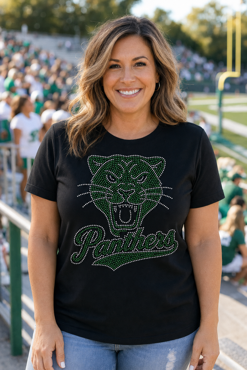 Panther School Spirit RHINESTONE TRANSFER