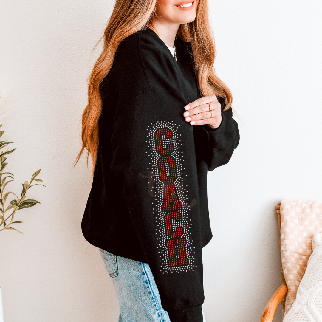 Cheer Coach Scattered Sleeves RHINESTONE TRANSFER