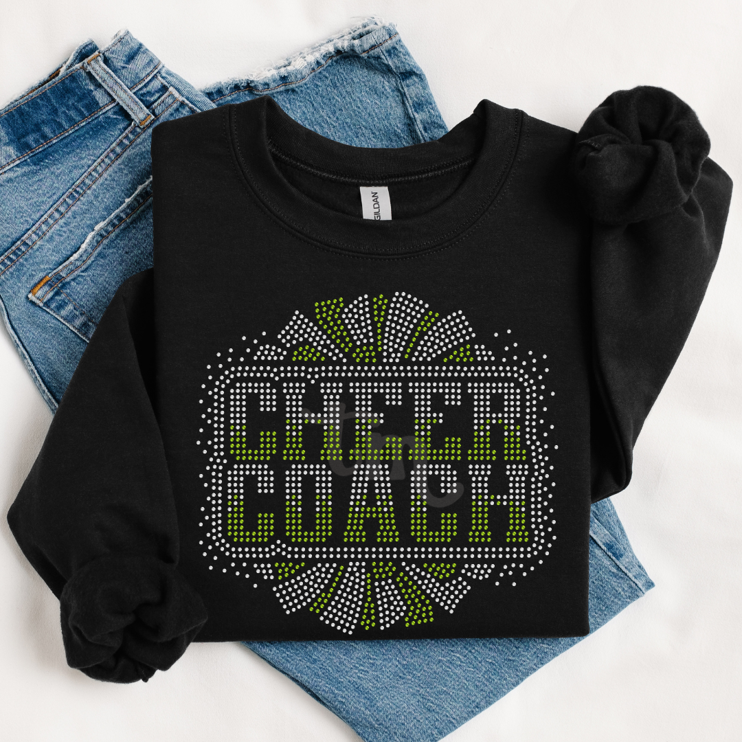 Cheer Coach Pom Scatter RHINESTONE TRANSFER