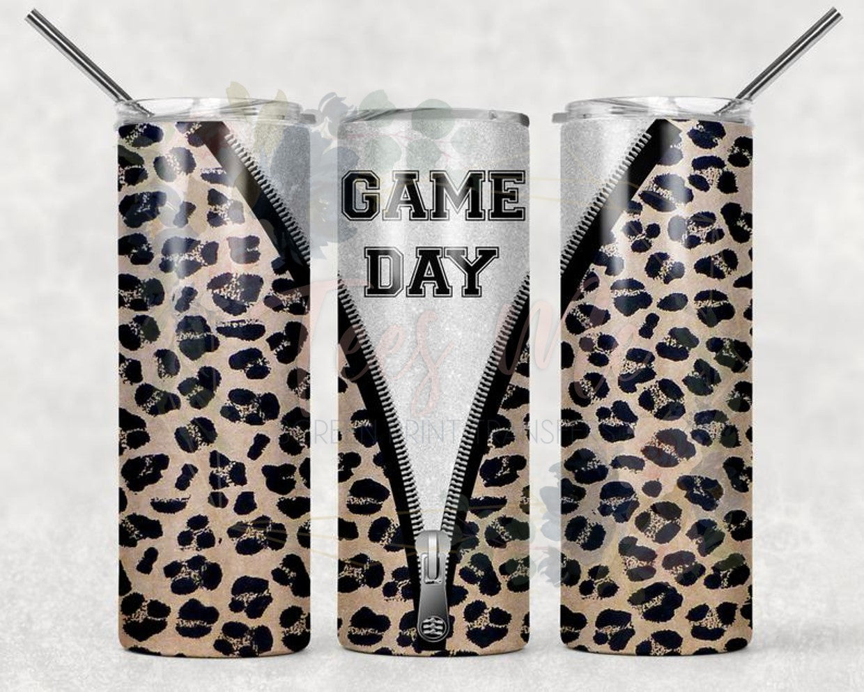 Cheetah Print Leopard Game Day Football Glitter