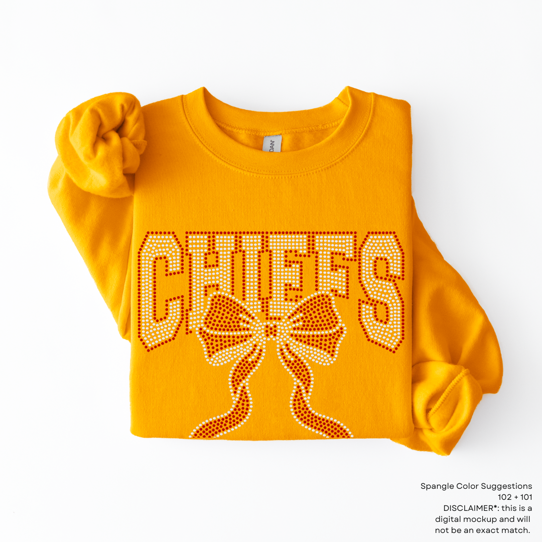 READY TO SHIP // Chiefs Arched Bow SPANGLE TRANSFER c. 102 + 101