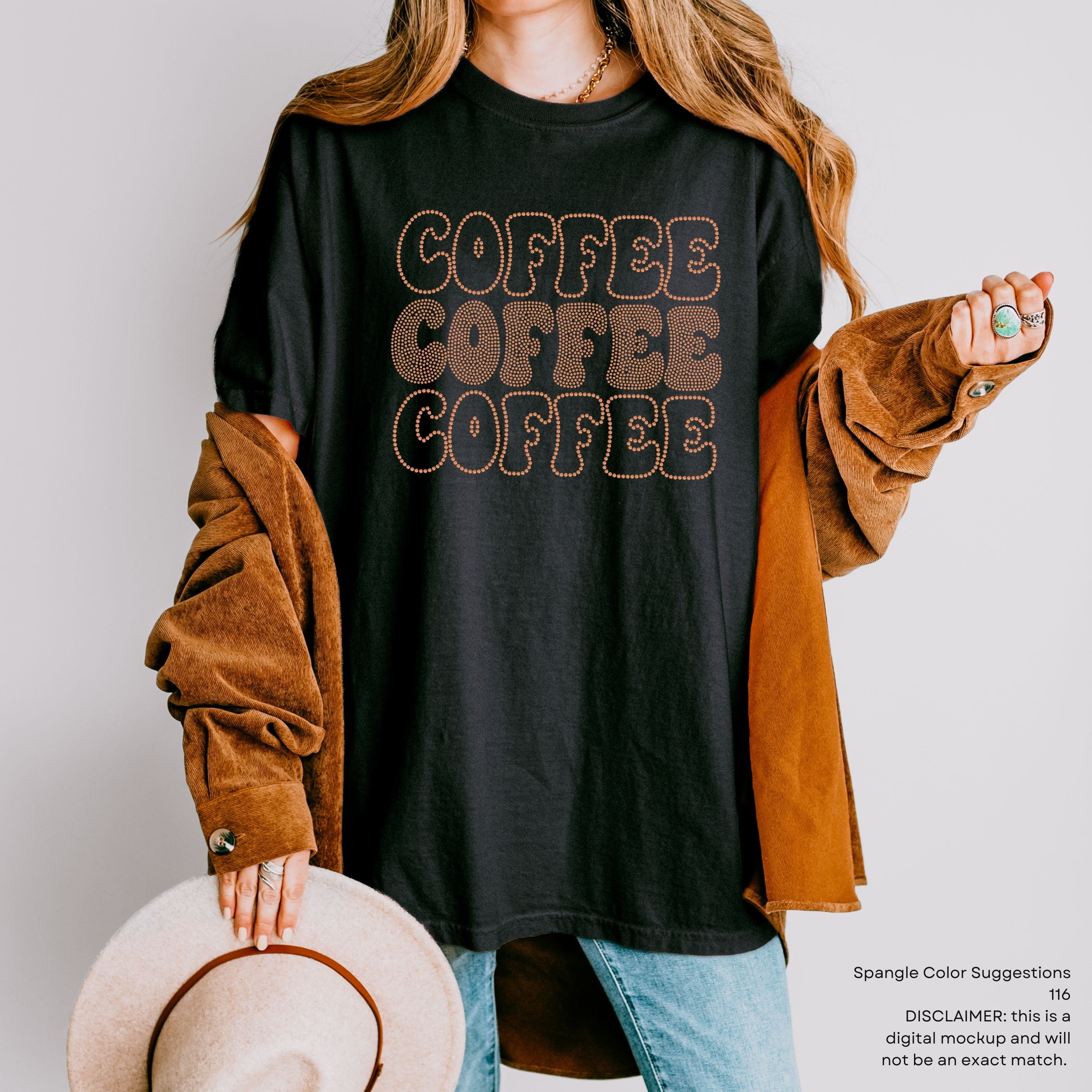 Coffee Stacked SPANGLES TRANSFER