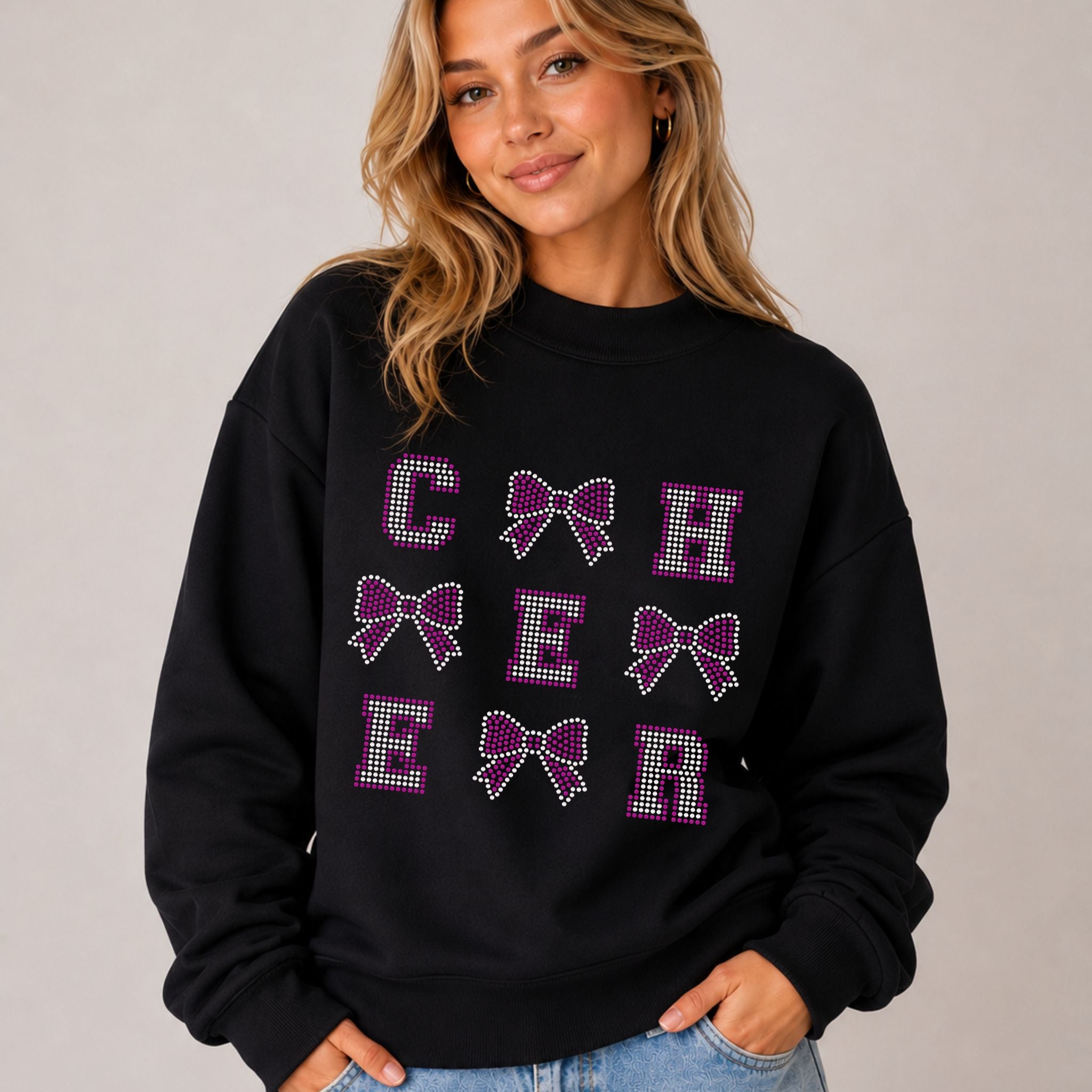 Coquette Cheer Bow Design SPANGLES TRANSFER
