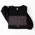Cougars Double Outline SPANGLES TRANSFER