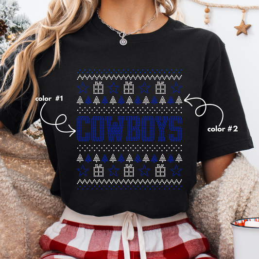 Cowboys Christmas Sweater SPANGLES TRANSFER