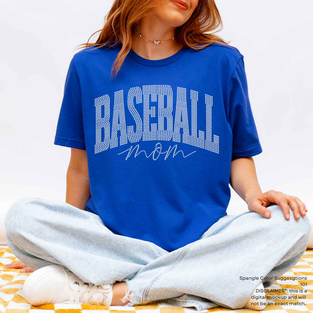 Curved Baseball Mom SPANGLES TRANSFER