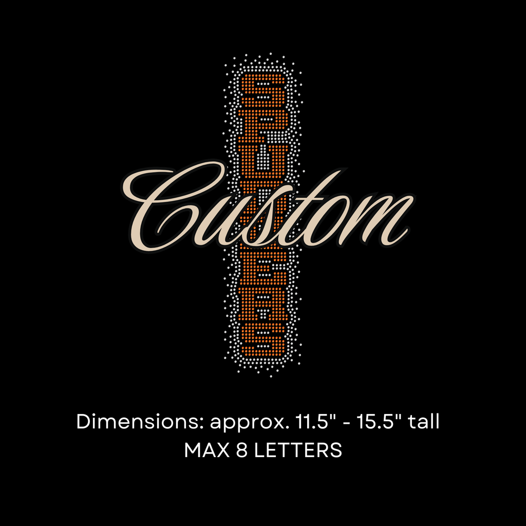 Custom Vertical Athletic Scatter RHINESTONE TRANSFER 7-10 BUSINESS DAY TAT