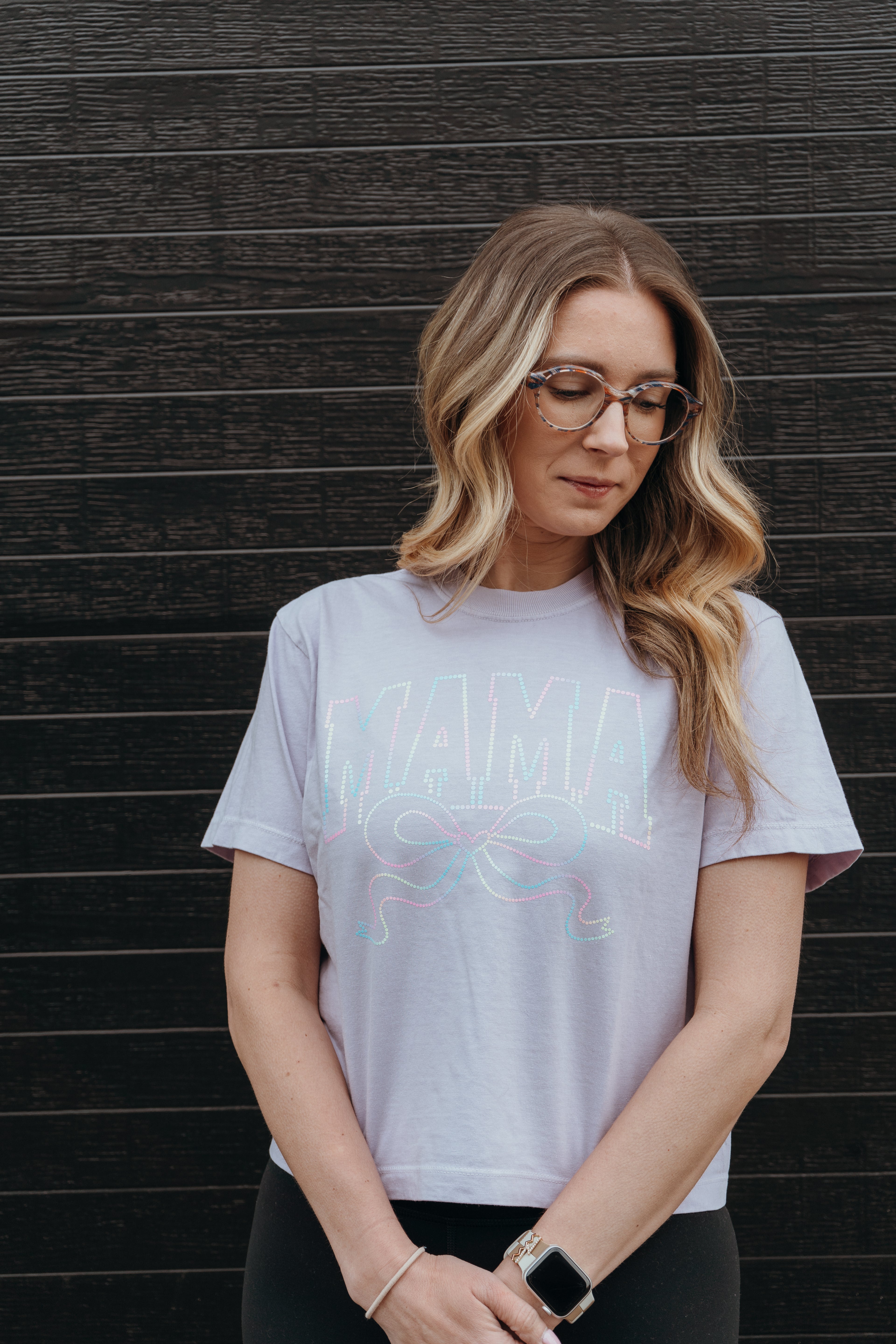 Mama Bow Spangle Crop Tee