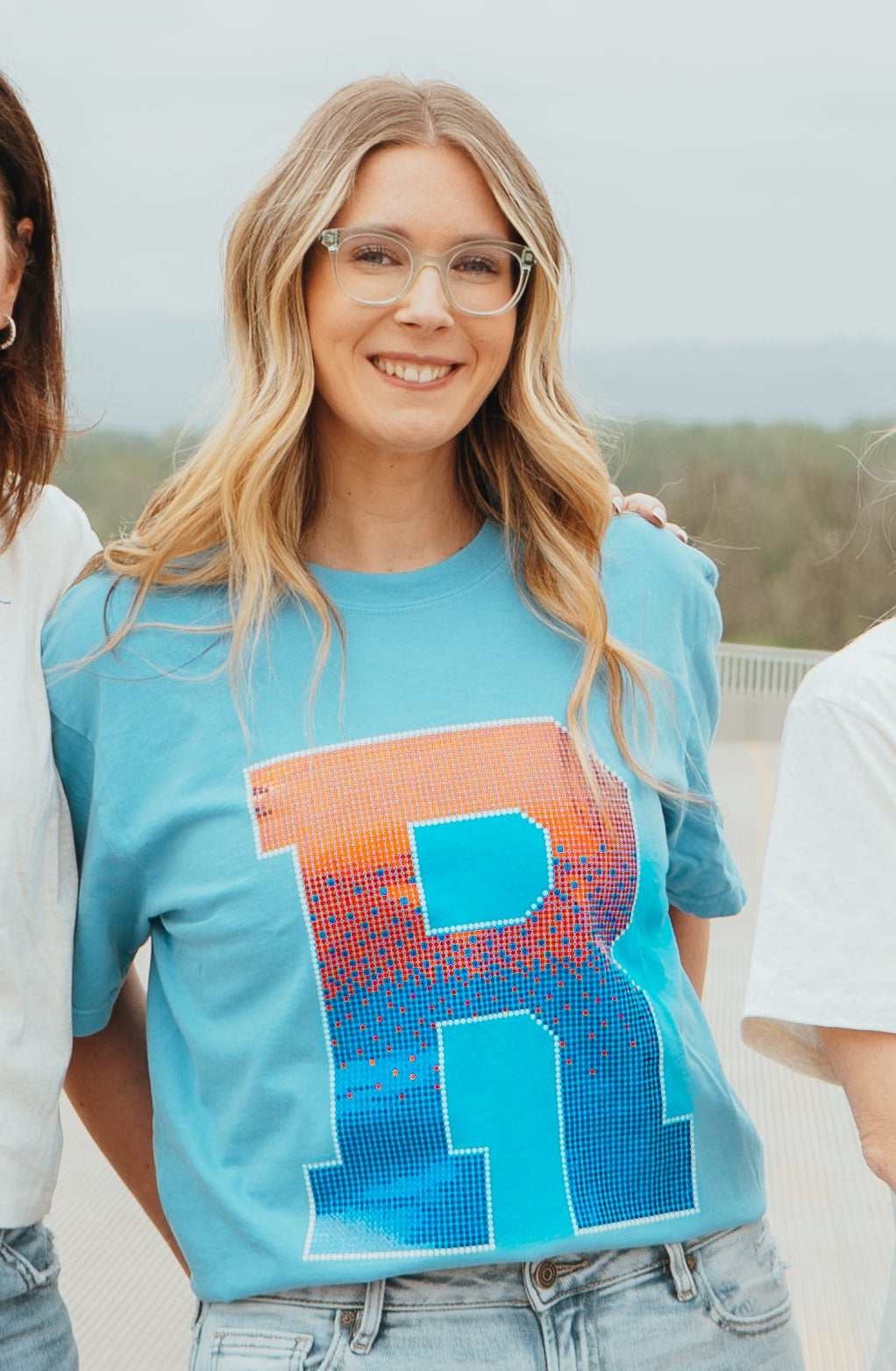 Varsity R Ombre Spangle Tee