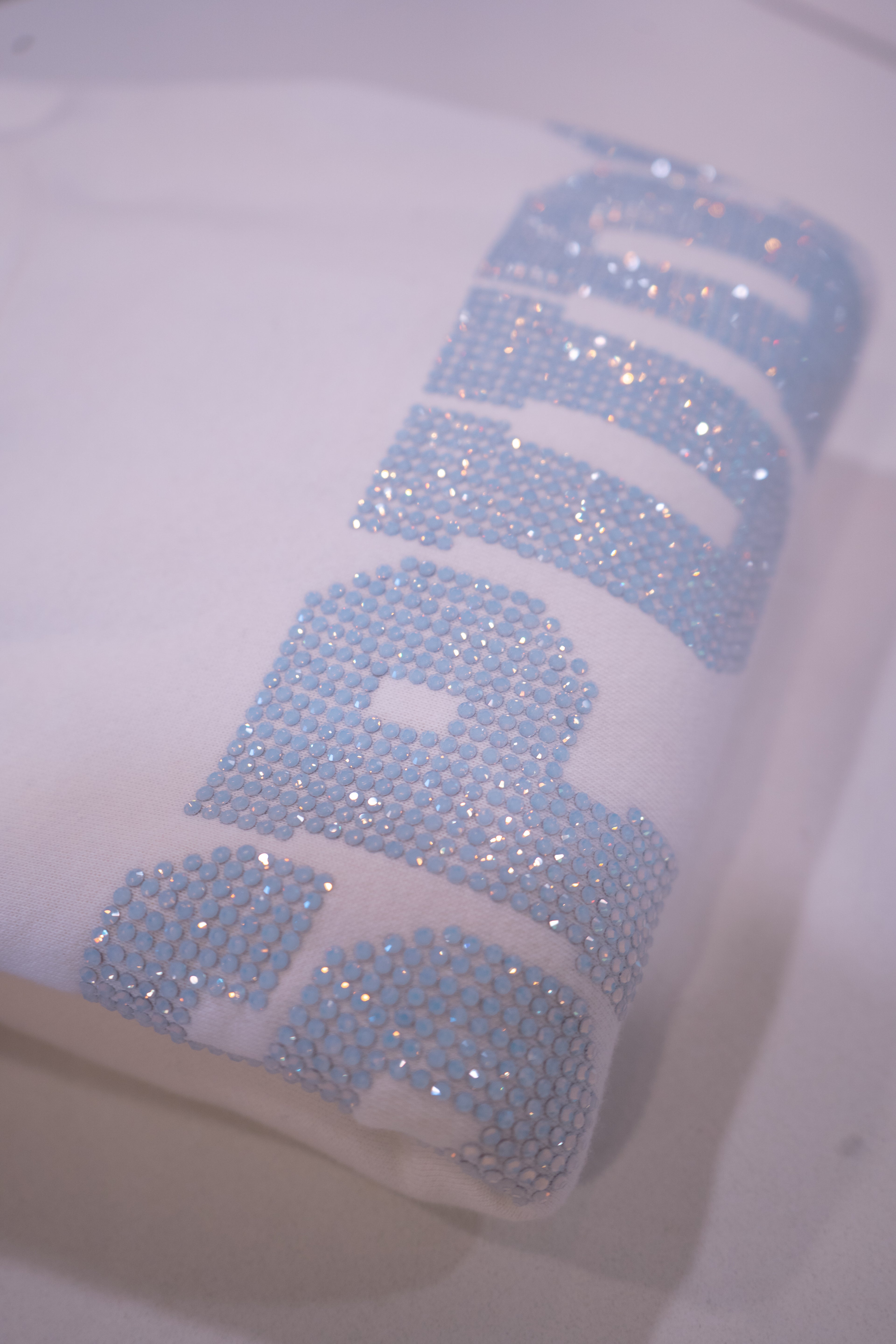Spuds White on White Rhinestone Crewneck