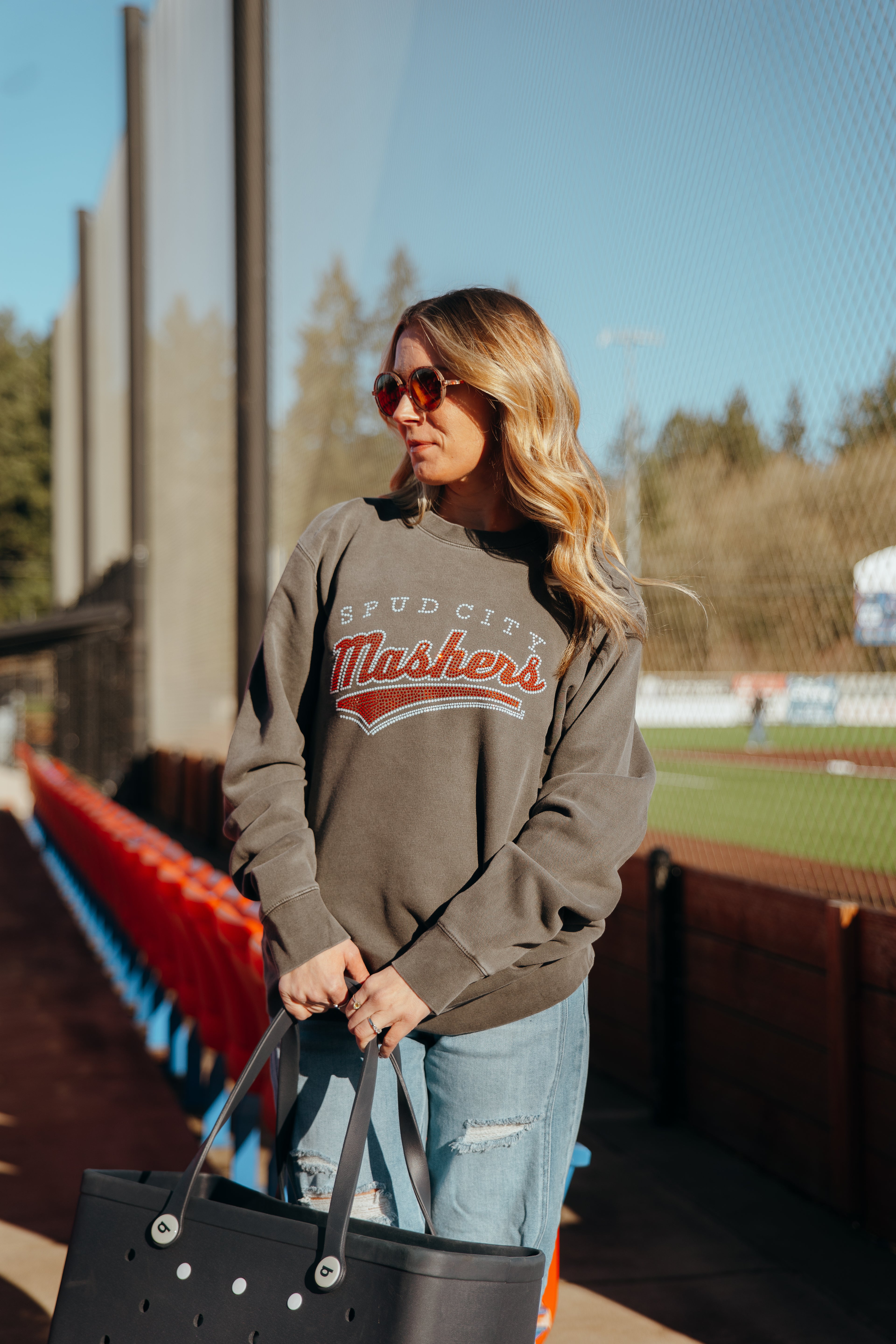 Spud City Mashers Rhinestone Crewneck