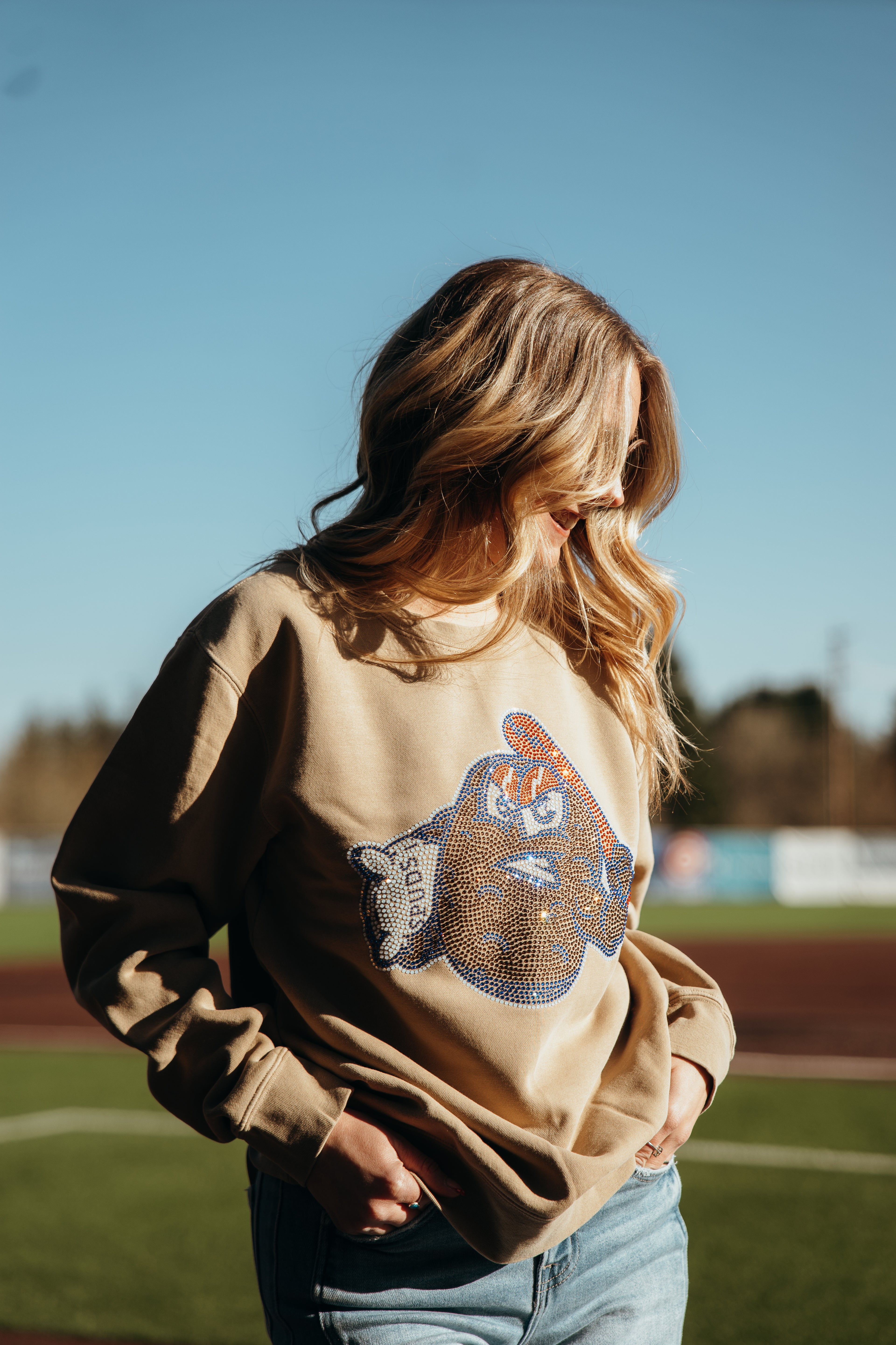 Mashers Mascot Rhinestone Crewneck