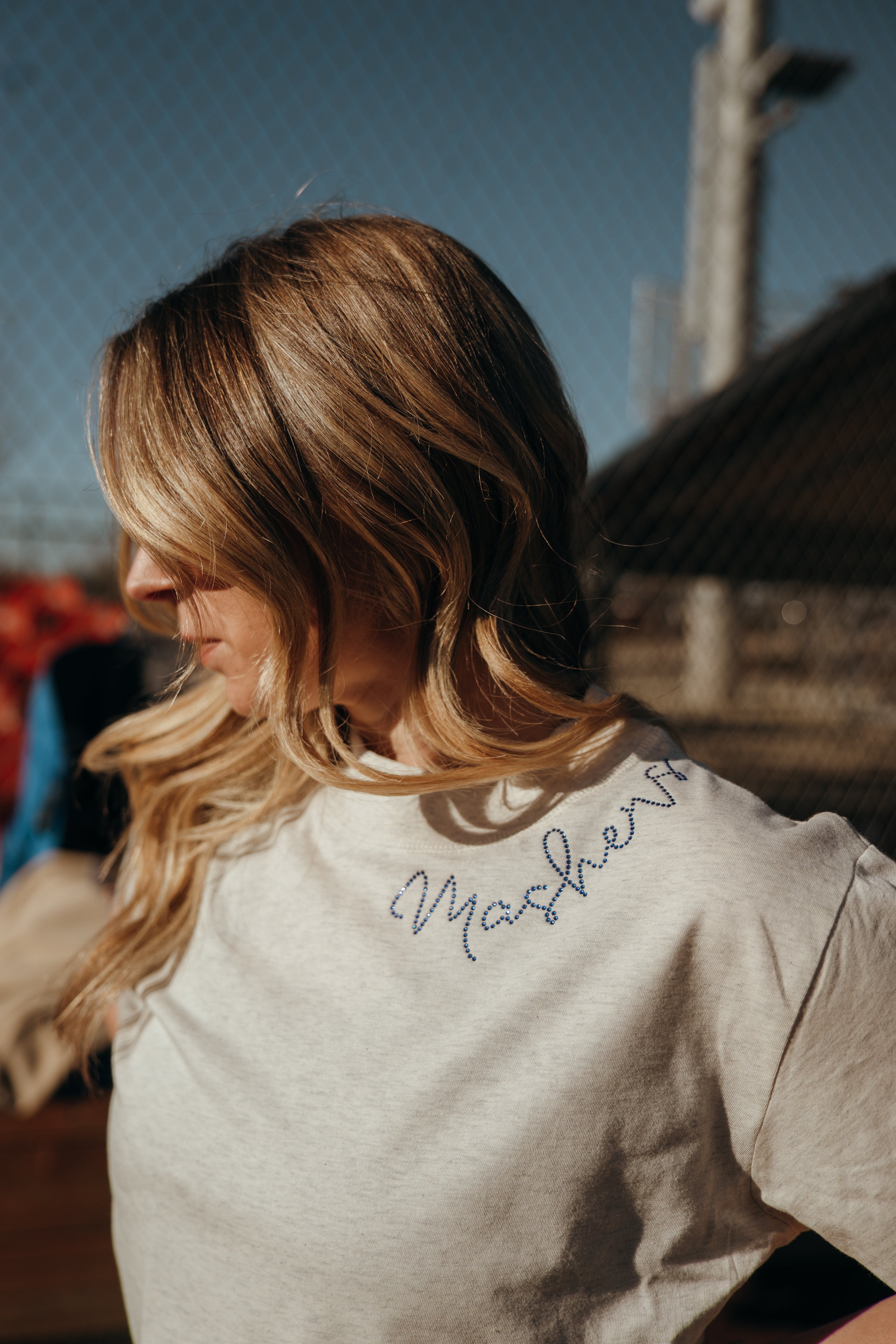 Mashers Rhinestone Collar Boxy Tee