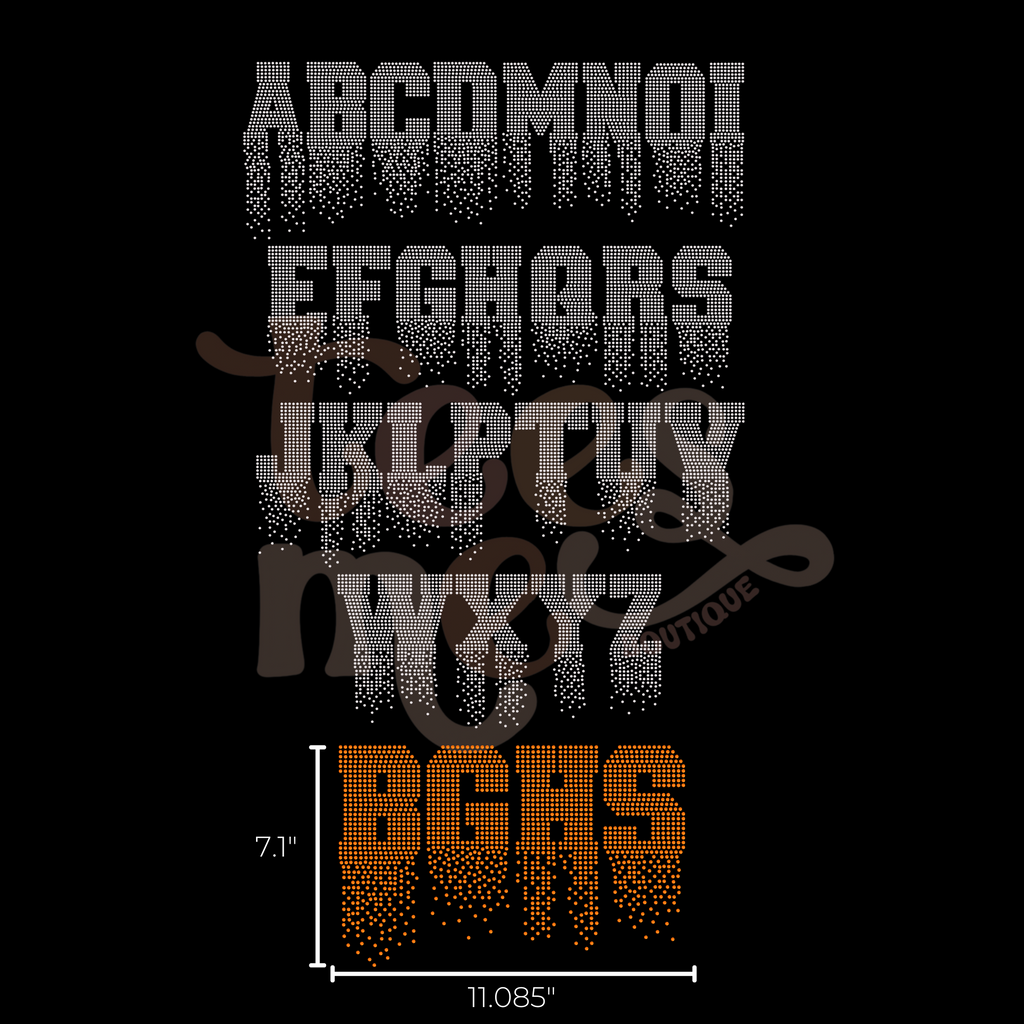 Semi Custom Spangle Transfer - Drip Font